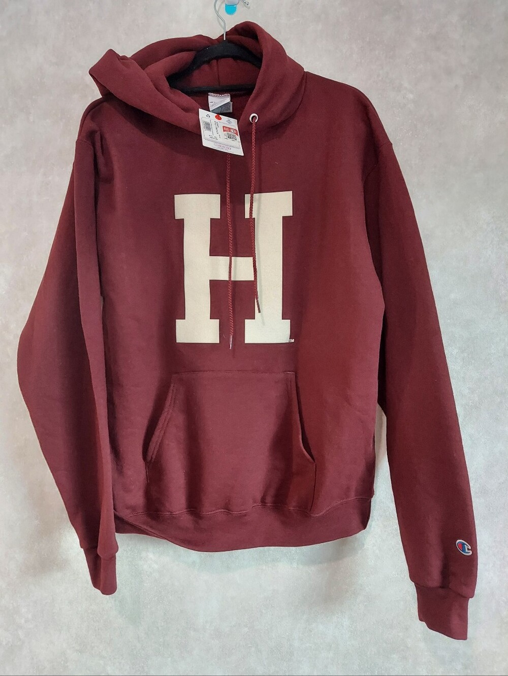 NWT Men's Medium Vintage Felt Lettering Harvard University Champion Hoodie Mens